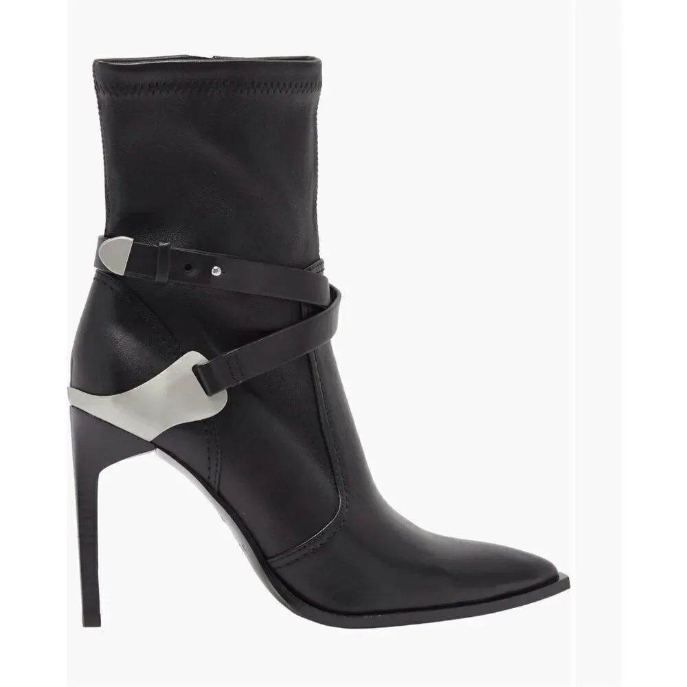Reiss Hayworth Stiletto High bootie black size 38/ 7.5 new with box